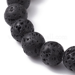 Dyed Colorful Natural Lava Rock Beaded Stretch Bracelets&nbsp;BJEW-JB09683-01