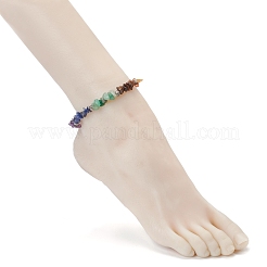 Chakra Chips Natural Gemstone Beaded Anklets&nbsp;AJEW-AN00388
