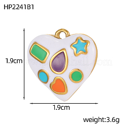 304 Stainless Steel Enamel Pendants&nbsp;STAS-OY007-59G