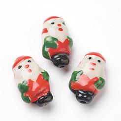 Handmade Porcelain Christmas Santa Claus Beads Strands&nbsp;PORC-G006-18