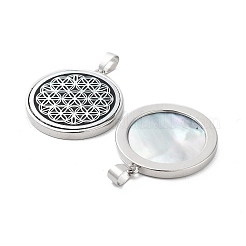 Natural White Shell Pendants&nbsp;SHEL-G017-01P-01