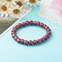 Handmade Silver Foil Glass Beaded Stretch Bracelets&nbsp;BJEW-JB06464-02