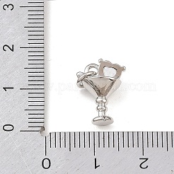 Brass Micro Pave Clear Cubic Zirconia Charms&nbsp;KK-P339-26P