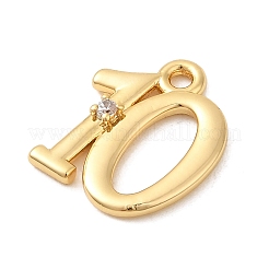 Brass Micro Pave Cubic Zirconia Charms&nbsp;KK-P340-24G-10