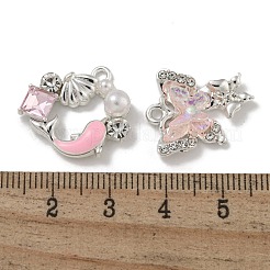 Alloy Rhinestone & Enamel Pendants&nbsp;PALLOY-F312-02S