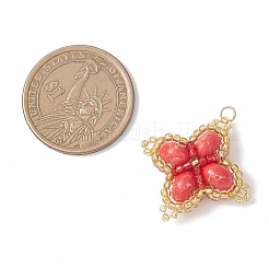Glass Seed Beaded Clover Pendants&nbsp;PALLOY-MZ01137