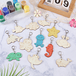 36Pcs Wooden Pendant Decorations&nbsp;AJEW-CN0007-02B
