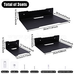 3 Sets 3 Styles Carbon Steel Wall Mounted Storage Stands for Mini Plant&nbsp;ODIS-GL0001-12B
