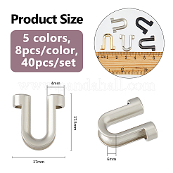 40Pcs 5 Colors Zinc Alloy Spiral Bone Tips&nbsp;FIND-FH0010-56
