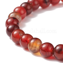 Natural Agate Round Beaded Stretch Bracelet&nbsp;BJEW-JB08614-02
