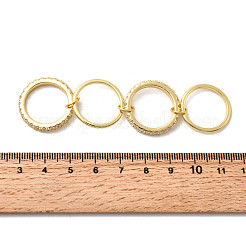 Brass Micro Pave Cubic Zirconia Finger Rings&nbsp;RJEW-P166-12G-01