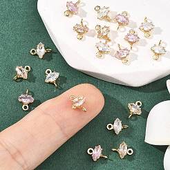 SHEGRACE Brass Pave Cubic Zirconia Horse Eye Connector Charms&nbsp;XGRQ2O297-436G