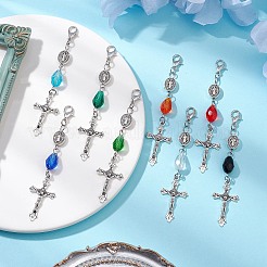 Tibetan Style Alloy Cross Pendant Decoration&nbsp;HJEW-JM02683