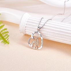 Heart Pendant Necklace Mother and Daughter Sitting Side-by-Side Necklace Cute Hollow Heart Dangle Necklace Charms Jewelry Gifts for Women Mother's Day Christmas Birthday Anniversary&nbsp;JN1099A
