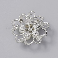 Exquisite ABS Plastic Pearl Flower Lapel Pin&nbsp;JEWB-WH0020-17P