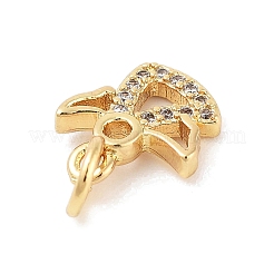 Rack Plating Brass Micro Pave Clear Cubic Zirconia Charms&nbsp;KK-Z064-18G