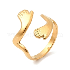 304 Stainless Steel Cuff Open Rings for Women&nbsp;RJEW-L342-01G