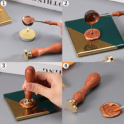 Raw(Unplated) Wax Seal Brass Blank Stamp&nbsp;AJEW-CP0007-44B
