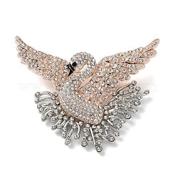 Swan Alloy Rhinestone Lapel Pins for Backpack Clothes&nbsp;JEWB-H032-03LGP
