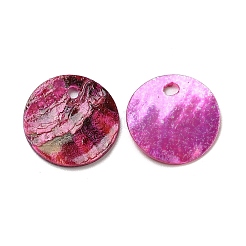 Spray Painted Natural Akoya Shell Charms&nbsp;SHEL-F007-15A-08