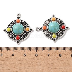 Bohemia Tibetan Style Alloy & Acrylic & Synthetic Turquoise Pendants&nbsp;FIND-T074-12AS