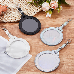 4Pcs 3 Colors Imitation Leather Badge Display Holder&nbsp;HJEW-CL0001-02A