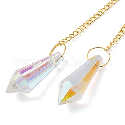 Iron Rhombus & Natural Amethyst Suncatchers&nbsp;HJEW-F025-04G-01