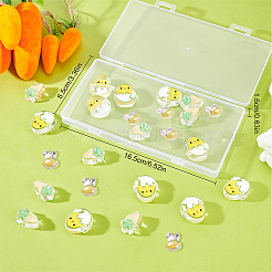 30Pcs 3 Style Transparent Acrylic Enamel Beads&nbsp;OACR-SC0001-13