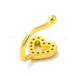 Clear Cubic Zirconia Hollow Heart Clip on Nose Ring&nbsp;AJEW-F059-21G