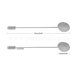 Tarnish Resistant 201 Stainless Steel Brooch Findings&nbsp;STAS-S066-01
