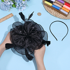 Organza Hat Hair Clips and Hair Bands for Women&nbsp;OHAR-WH0034-37