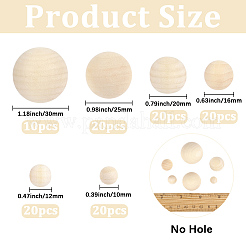 110Pcs Wooden Round Ball&nbsp;WOOD-PA0001-85