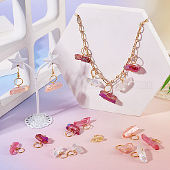 45Pcs 9 Styles Electroplated Natural Quartz Crystal Pendants&nbsp;PALLOY-TAC0226