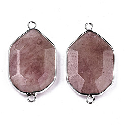 Natural Strawberry Quartz Links Connectors&nbsp;G-T131-48P-03