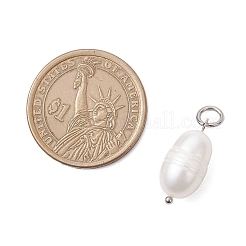 Natural Cultured Freshwater Pearl Rice Pendants&nbsp;PALLOY-JF04200-01