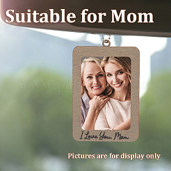 Rectangle with Word I Love You Mom Wood Hanging Photo Frame&nbsp;HJEW-SP0001-19B