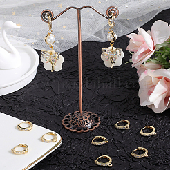 12Pcs Brass Micro Pave Clear Cubic Zirconia Huggie Hoop Earring Findings&nbsp;EJEW-BBC0001-25G
