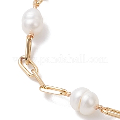 Natural Freshwater Pearl Beaded Link Bracelets&nbsp;BJEW-JB12849