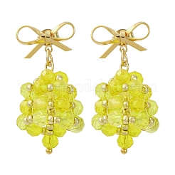 Christmas Bell Brass Dangle Stud Earrings&nbsp;EJEW-MZ00495-03