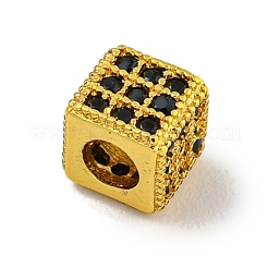 Brass Micro Pave Black Cubic Zirconia Beads&nbsp;KK-G493-37A-G02