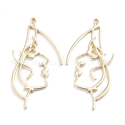 Alloy Open Back Bezel Pendants&nbsp;PALLOY-I197-15G
