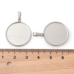 304 Stainless Steel Pendant Cabochon Settings&nbsp;STAS-I328-01H-P
