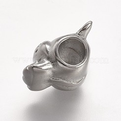 Tarnish Resistant 304 Stainless Steel European Beads&nbsp;STAS-F057-01