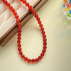 Vintage 8MM Round Natural Carnelian Beaded Necklaces for Women&nbsp;ZS3911