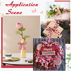 10M Valentine's Day Polyester Heart Printed Ribbon&nbsp;SRIB-CY0001-01C