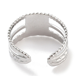 Non-Tarnish 304 Stainless Steel Open Cuff Rings&nbsp;RJEW-K273-10P