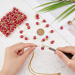 80Pcs Glass Pearl Pendants&nbsp;PALLOY-FH00015