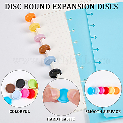 60Pcs 12 Colors ABS Plastic Loose Leaf Ring Round Binder Discs&nbsp;FIND-CP0003-05