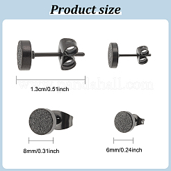 2 Pairs 2 Size 304 Stainless Steel Flat Round Stud Earrings for Men Women&nbsp;EJEW-AN0003-41