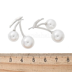 Brass Cherry Stud Earrings&nbsp;EJEW-R016-12P